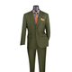 Men’s 2-Piece Modern Fit Windowpane Suit - Olive