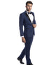 Zosimo Collection: Cobalt Tuxedo with Black Satin Peak Lapel – Slim Fit