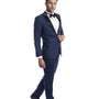 Zosimo Collection: Cobalt Tuxedo with Black Satin Peak Lapel – Slim Fit