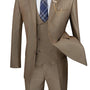 Imperial Collection: Khaki 2 Piece Birdseye Pattern Single Breasted Modern Fit Suit