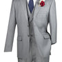 Elite Edit Collection: Light Grey 2 Piece Solid Color Single Breasted Modern Fit Suit