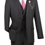 Elite Edit Collection: Black 2 Piece Solid Color Single Breasted Modern Fit Suit