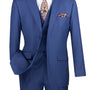 Elite Edit Collection: Blue 2 Piece Solid Color Single Breasted Modern Fit Suit