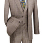 Countess Couture Collection: Tan Modern Fit 3-Piece Suit with Peak Lapel
