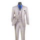 Men’s 3-Piece Windowpane Single-Breasted Modern Fit Suit - Blue