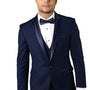 Trendito Collection: Navy 3PC Shawl Lapel Tuxedo 100% Wool Tailored Fit