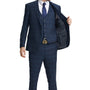 MageMode Collection: Men's 3-Piece Navy Plaid Suit With Hybrid Fit Jacket