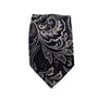 Timeless Textures Collection: Navy and Charcoal Grey Blossom Pattern Tie