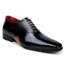 black cap toe oxford leather dress shoe side view