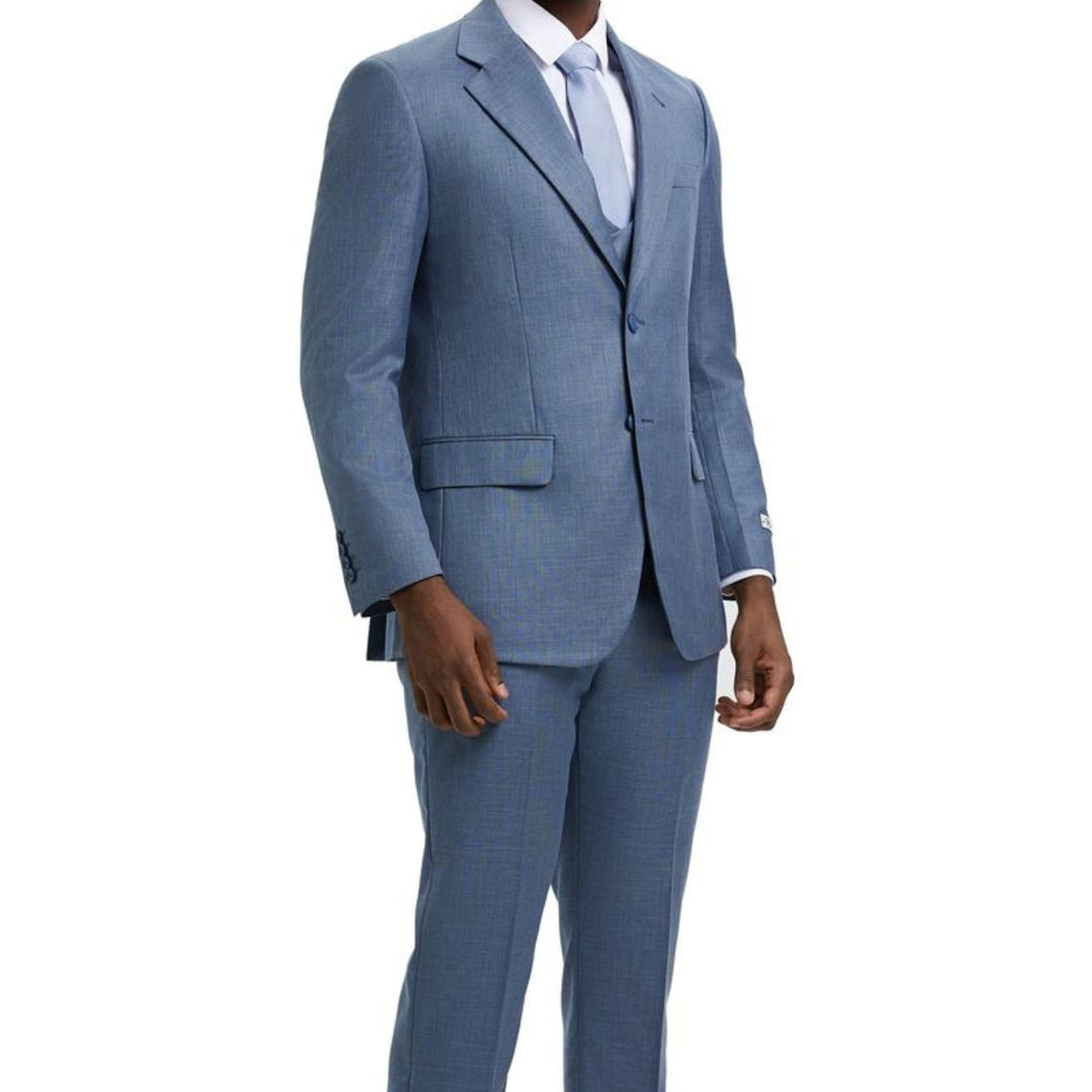 Ocean Blue Textured 3-Piece Hybrid Fit Suit – Suits & More