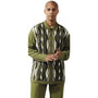 Grove Collection: Olive Vertical Stripes Long Sleeve Winter Set