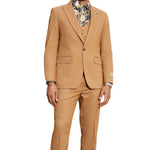 DarcyDapp Collection: Men's Windowpane Hybrid Fit 3 Piece Suit In Orange