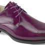 Perforated Classics: Purple Laser Perforated Toe Lace Shoes