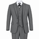 Gray 3-Piece Modern Fit Poplin Suit