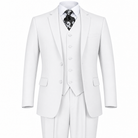 AI-generated illustration: White 3-Piece Modern Fit Poplin Suit on a white background