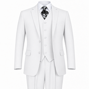 White 3-Piece Modern Fit Poplin Suit