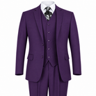 AI-generated illustration: Purple 3-Piece Modern Fit Poplin Suit on a white background