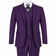 Purple 3-Piece Modern Fit Poplin Suit