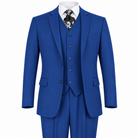 AI-generated illustration: Royal Blue 3-Piece Modern Fit Poplin Suit on a white background