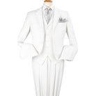 white 3 piece suit classic fit front view