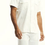 Embroidered Fabric Design in White Short Sleeve Walking Suit