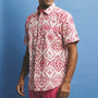 Embroidered Paisley Fabric Design in Pink Short Sleeve Walking Suit