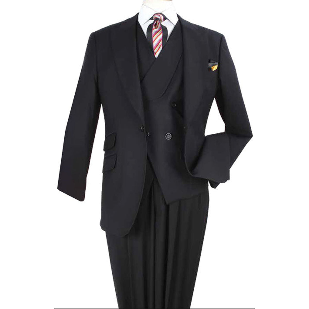 Black 3-Piece 100% Wool Suit - product view