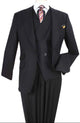 Black 3-Piece Wool Single-Breasted Suit Full Cut