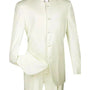 Gentry Glam Collection: 5-Button Banded-Collar Suit in Ivory