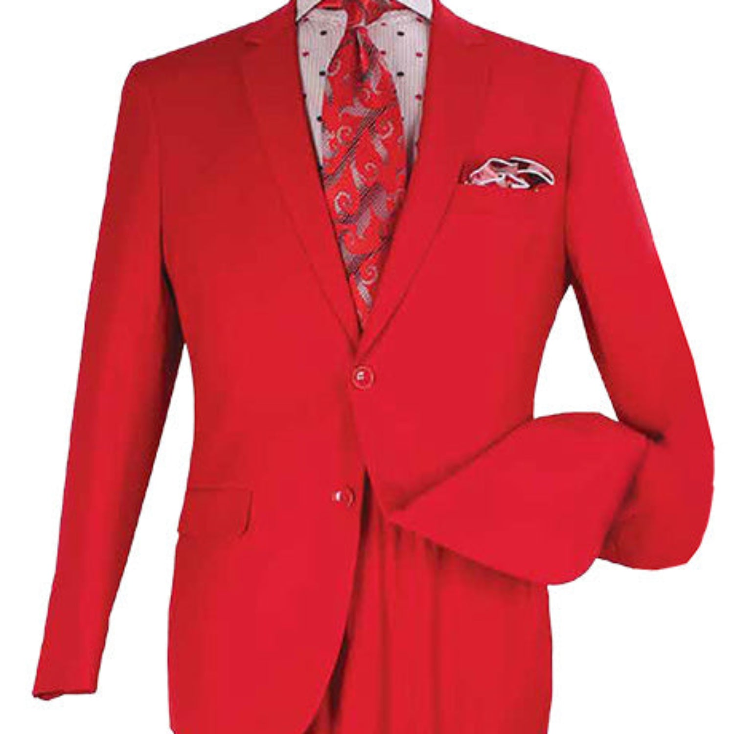 red modern suit wool feel fabric close up