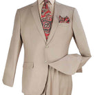 tan modern suit wool feel fabric close up