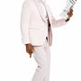 Contours Collection: 3-Piece Honeycomb Pattern Slim Fit Tuxedo In Pink