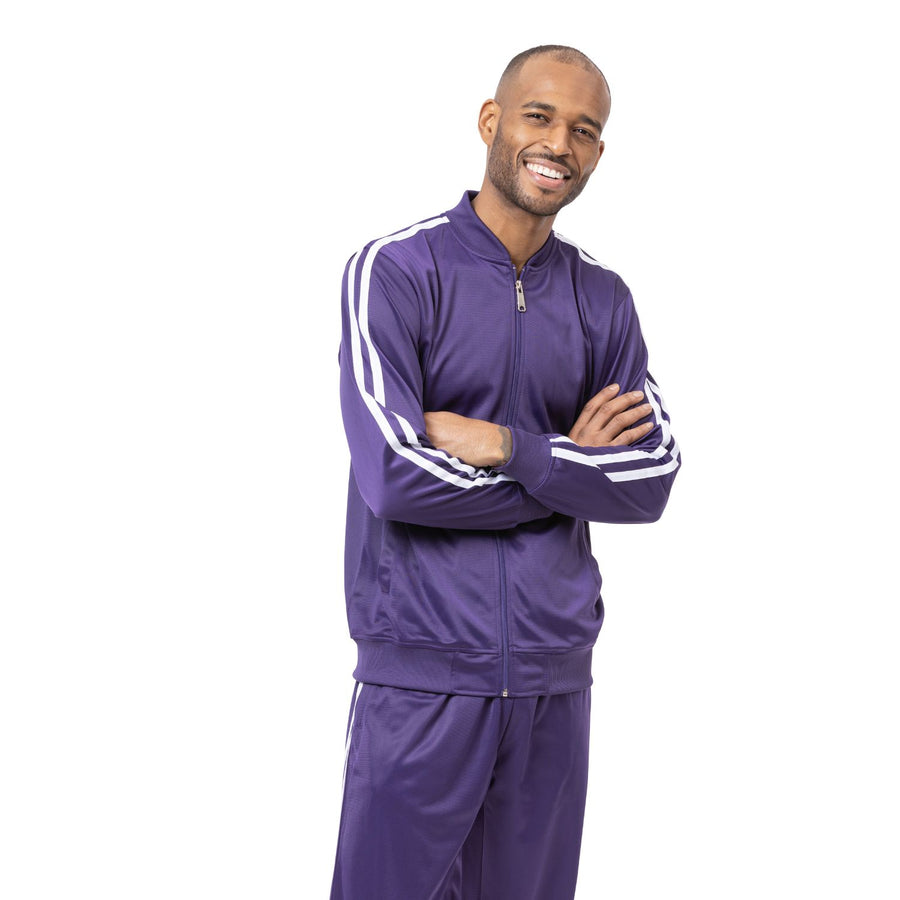 Montique men's 2-piece sport tracksuit in purple - Suits & More