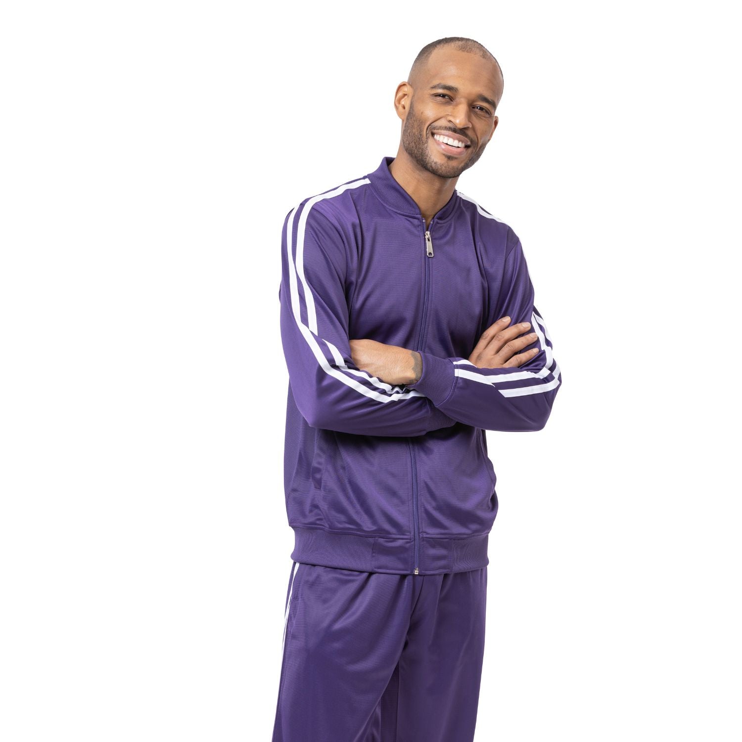 Montique Casual Sport Jog Set in Purple Suits More