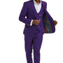 Urbane Collection: Men's Solid 3-Piece Suit In Purple - Slim Fit