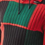 Men's Two Tone Geo Square Pull Over Sweater Stylish Casual Wear - Green & Red