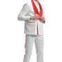 Whisper Collection: Men's 2-Piece Paisley Suit In White/Red - Slim Fit