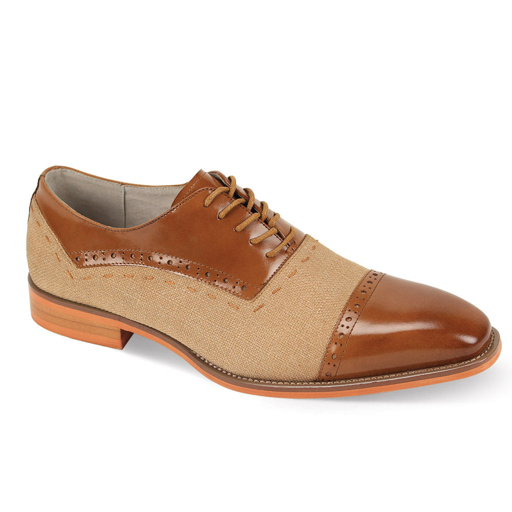 Tan Linen Cap Toe Lace Shoes Suits More Casual Classics Collection