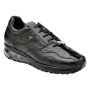 Black Caiman & Italian Calfskin Air-Cushion Sneaker by Belvedere