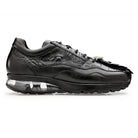 Side profile of black Belvedere air-cushion sneaker