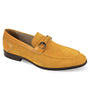 Suede Sophistication: Mustard Moc Toe Bit Slip-On Shoes