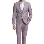 Avantique Collection: 3-Piece Solid Suit For Men In Rose - Slim Fit