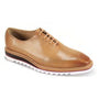 Spica Collection: Latte Plain Toe Lace-Up Leather Shoes with Toe Gradient