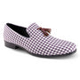 Montique Plum Checkered Tassel Loafer Fashion Shoes S2367