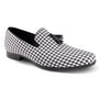 Montique Black Checkered Tassel Loafer Fashion Shoes S2367