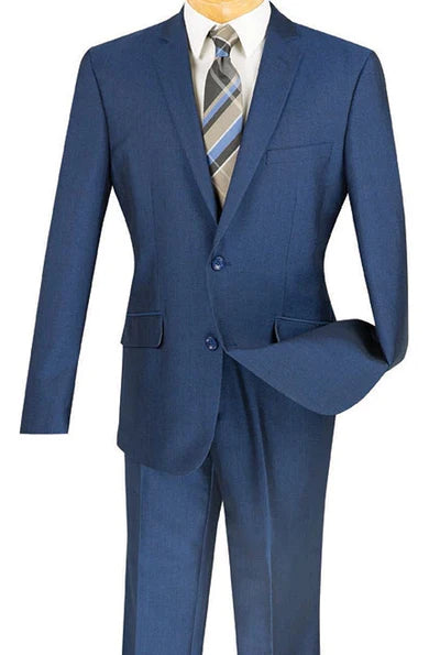 Smoke Blue Suit with Pinstripes Four Piece Set, 44r Coat - 38 Waist