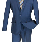 Chicquel Collection: Blue 2 Piece Solid Color Single Breasted Slim Fit Suit