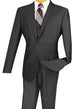 Chicquel Collection: Smoke 2 Piece Solid Color Single Breasted Slim Fit Suit