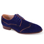 Midnight Sharp: Blue Wing Tip Suede Lace Shoes