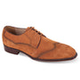 Midnight Sharp: Tan Wing Tip Suede Lace Shoes